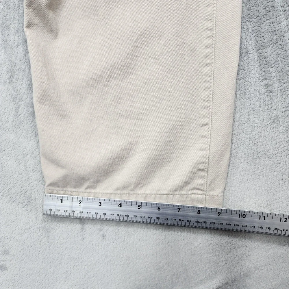 Vintage Basic Editions Pants Mens 36x32 Beige Cargo Regular Fit Cotton Casual